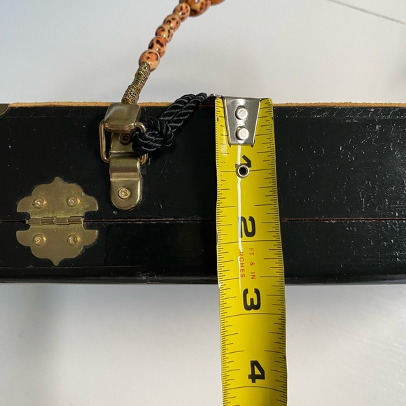 One of a kind tasseled , beaded handle cigar box purse - Picture 8 of 9